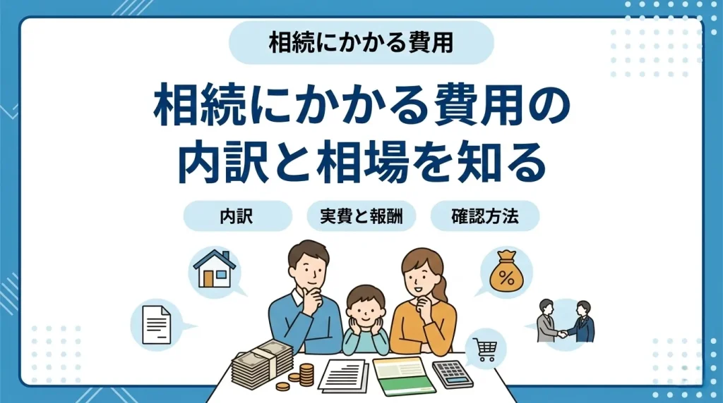 相続にかかる費用の内訳や相場を解説。自分で行う手続きの実費と、税理士等の専門家へ依頼する際の報酬の違いをまとめました。