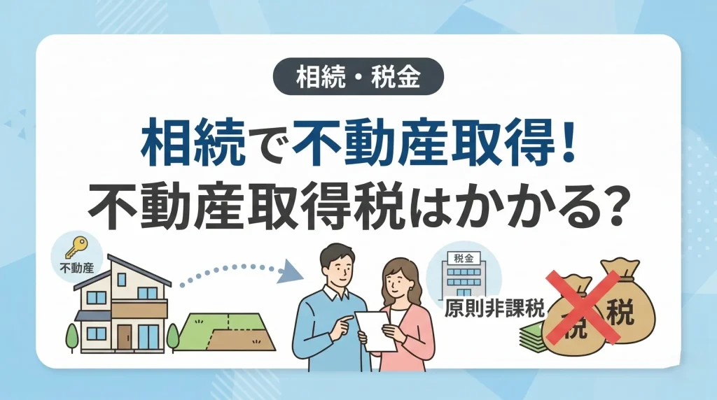 相続で不動産を取得したときの不動産取得税とは何か、原則として非課税になる仕組みについて解説します。