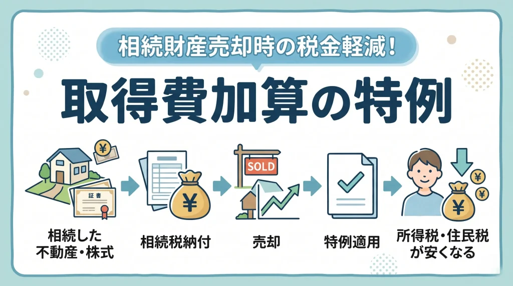 相続財産売却時の税負担を軽減！納付した相続税を取得費に加算できる「取得費加算の特例」の仕組みを解説します。