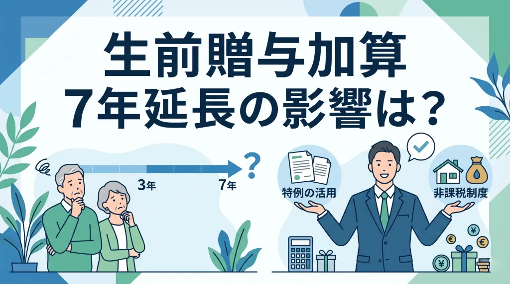 生前贈与加算期間が7年に延びた際、相続税が必ず増えるのか、特例や制度の活用法と共に解説します。