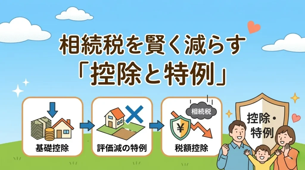 相続税の控除や特例を賢く活用して、税額を大幅に抑えたりゼロにしたりする方法を解説。