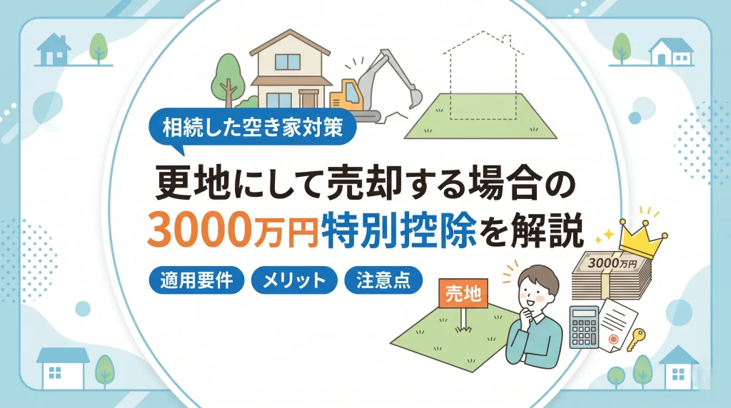 相続した空き家を更地にして売却する際の3000万円特別控除について、適用要件やメリット、注意点を解説。