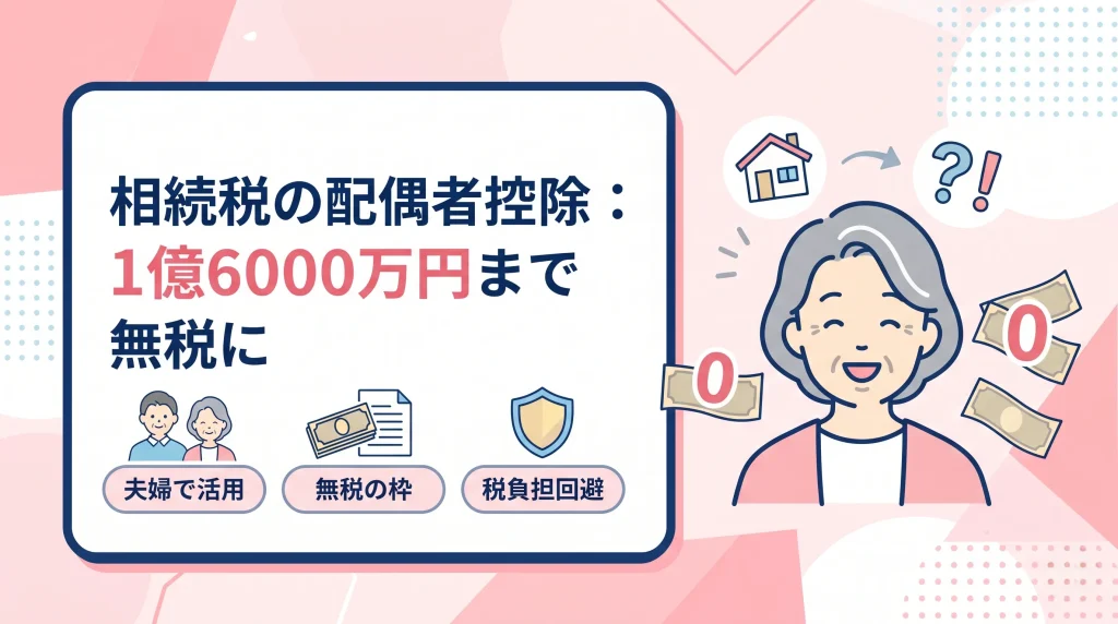 相続税の配偶者控除（税額軽減）により、1億6,000万円まで税金がかからない手厚い特例をわかりやすく解説します。