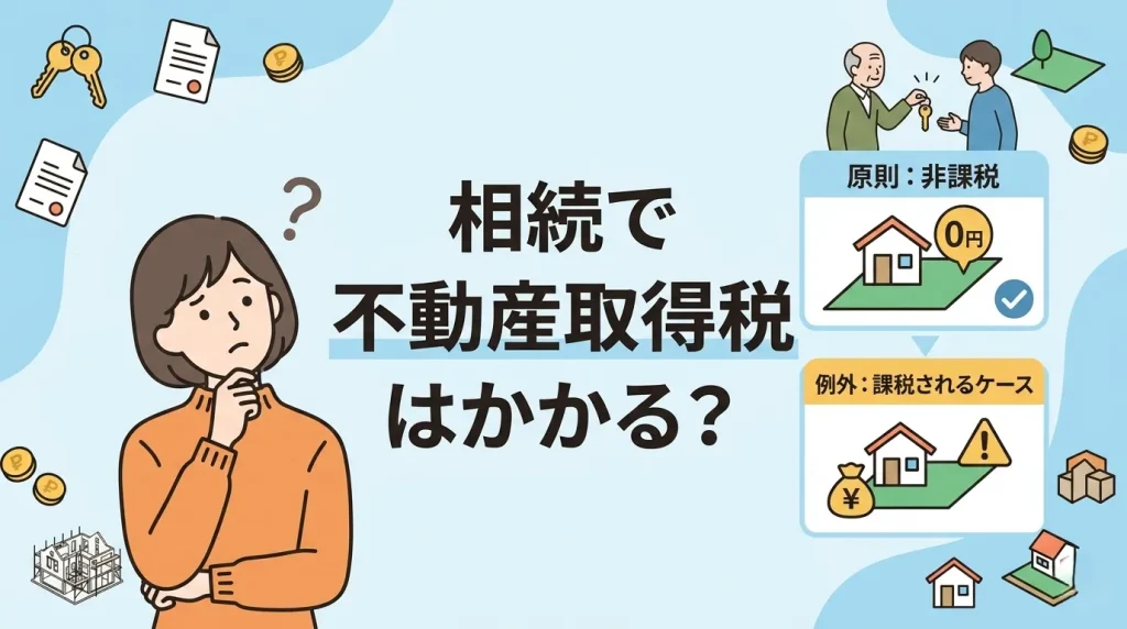 相続で不動産取得税はかかる？原則非課税と例外的に課税されるケースを解説。